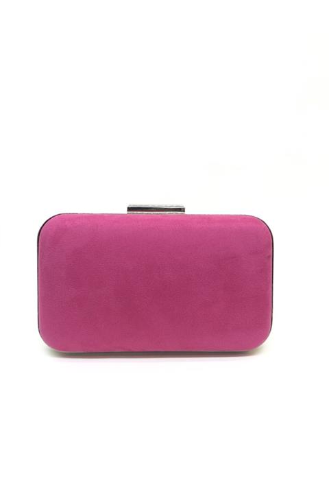 womenacs Kadın Fuşya Süet Abiye Portföy Clutch Çanta