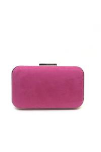 womenacs Kadın Fuşya Süet Abiye Portföy Clutch Çanta