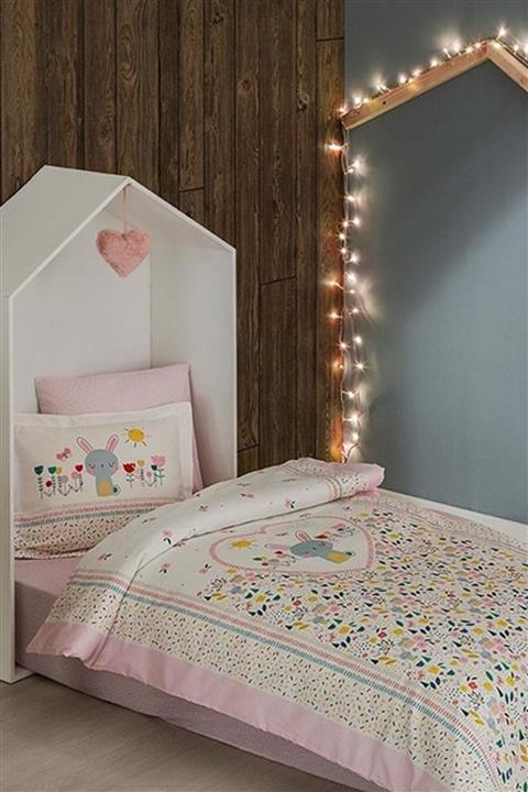 Taç Ranforce Bebek Nevresim Takımı Flowe Pembe