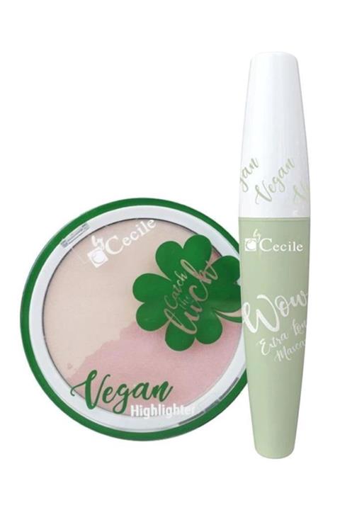 Cecile Vegan Highlighter Ve Long Maskara Seti