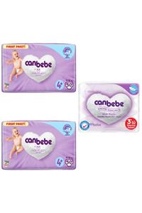 Canbebe 2 Adet Fırsat Paketi 4+ Numara Ve Kremsi Dokunuş Islak Havlu 3'lü Avantaj Paket