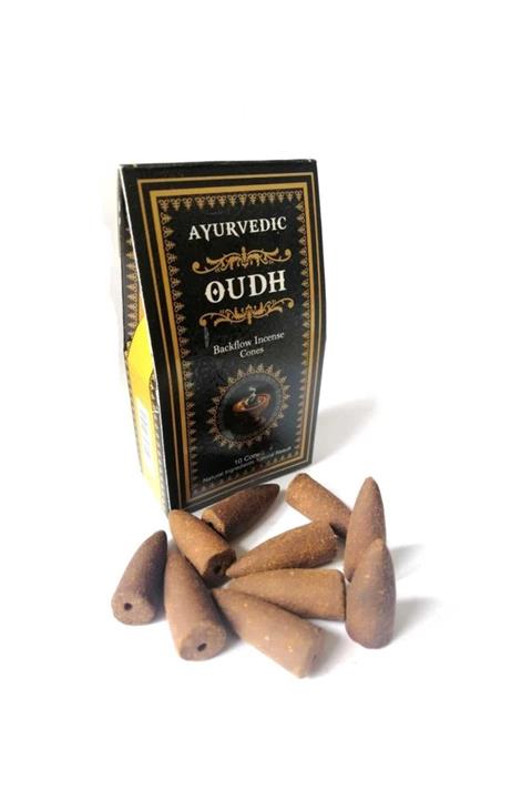 iyibifikir Ayurvedic Backflow Geri Akışlı Şelale Tütsü Konileri Oudh Ağacı Aromalı 10 Adet Koku Hediyelik