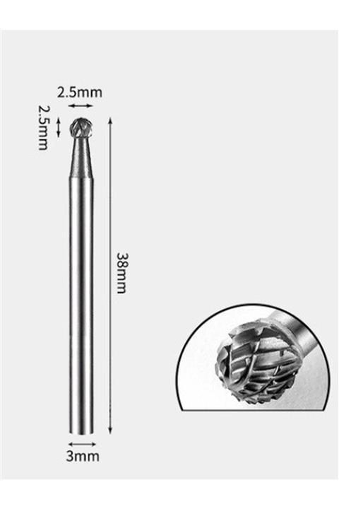 Depolife Yoğun Karbür Çelik Tungsten 2.6 Mm Cnc Router , Dremel Vb. Yuvarlak Kafa Carbide Uç