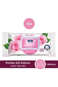 Purpia Pembe Gül Islak Mendil 12x120 Yaprak