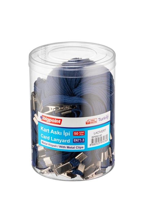 Bigpoint Metal Klipsli Yaka Ipi Lacivert 50'li Kavanoz