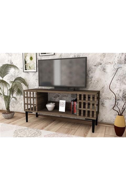 cantek Kahverengi Lazer Desenli Tv Ünitesi