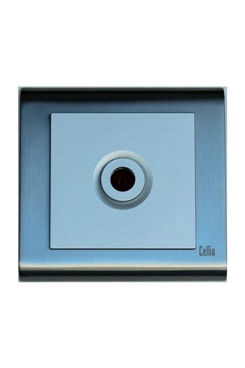 MAKEL Cellia Tv Priz Gümüş Kapak Saten Çerçeve