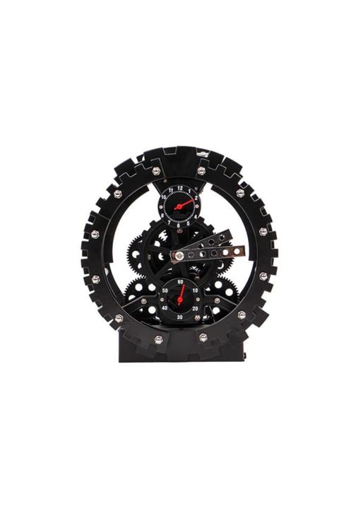 PlevneTicaret Saat Çark Siyah Masa Saati Dekoratif