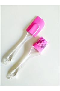 morbeyazhome Pembe Silikon Spatula Ve Yumurta Fırçası Seti 2'li