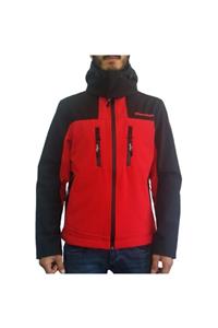 e life tasarım Softshell Kapşonlu Mont Kırmızı-siyah 3xl