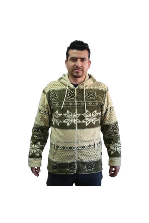 Toptanmagza Kapşonlu Erkek Polar Ceket L