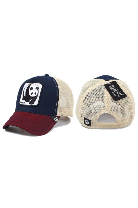 Trucker Panda Model Hayvan Desenli Şapka Bordo Lacivert