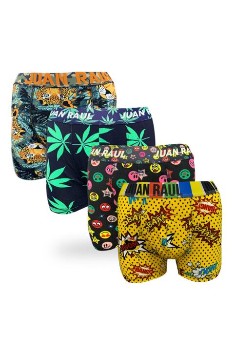 Juan Raul 4'lü Renkli Desenli Boxer