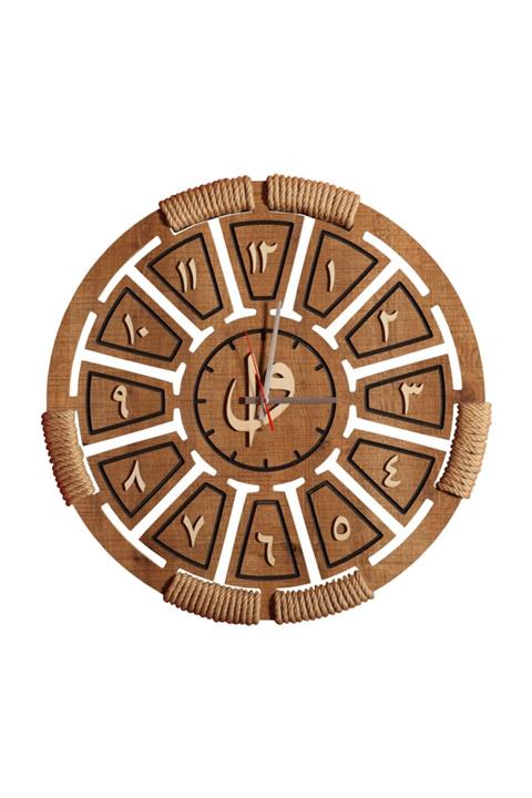 Ahşap Şehri Payidar Modern Tasarım Arapça Ahşap Saat 45 Cm