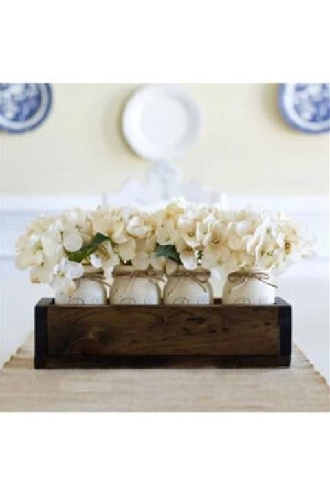 Tree World Masif Doğal Ahşap Masa Üstü Vazo Ve Çiçeklik