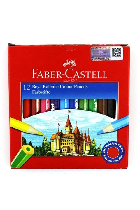 Faber Castell F.c 12li Karton Kutu Yarımboy Kuruboya 12li