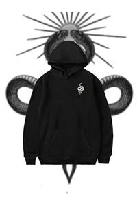 FABN Snake Model Yılan Desenli Unisex Siyah Hoodie