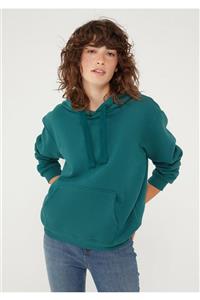 Mavi Kapüşonlu Yeşil Sweatshirt 167299-34935