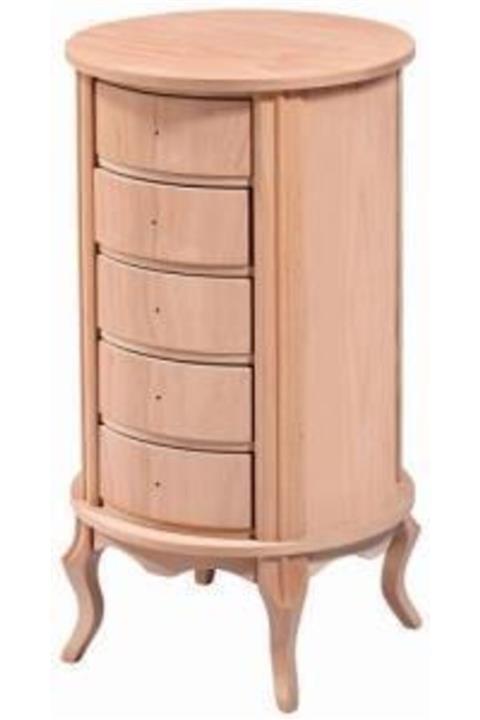 Obuts Home Büyük 5 Çekmeceli Komot Ahşap Ham