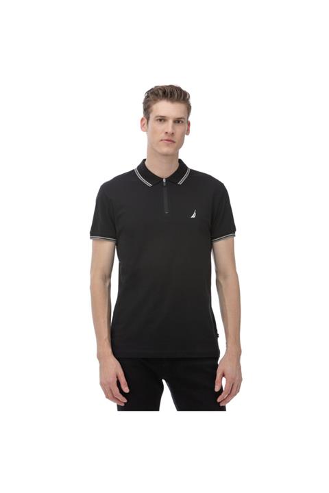 Nautica Nautıca Erkek Slim Fit Siyah Polo