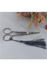 Aker Hediyelik Düz Gri Renk Saç Sakal Bıyık Makası 4,5 Numara 11x5cm