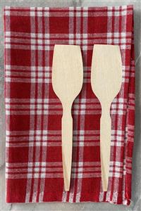 aktarix 2 Adet Ahşap Çevirgeç 30 Cm Spatula Bazlama, Pizza, Yufka Çevirici