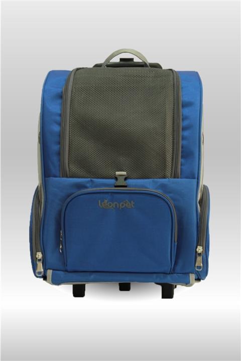 LeonPet Leon Pet Kedi ve Köpek Tekerlekli Taşıma Çantası Mavi 32x28x51 cm