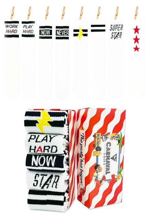CARNAVAL SOCKS 5'li Süper Star Bilek Arkası Spor Çorap Set