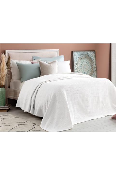 Madame Coco Elita Tek Kişilik Yatak Örtüsü - Beyaz