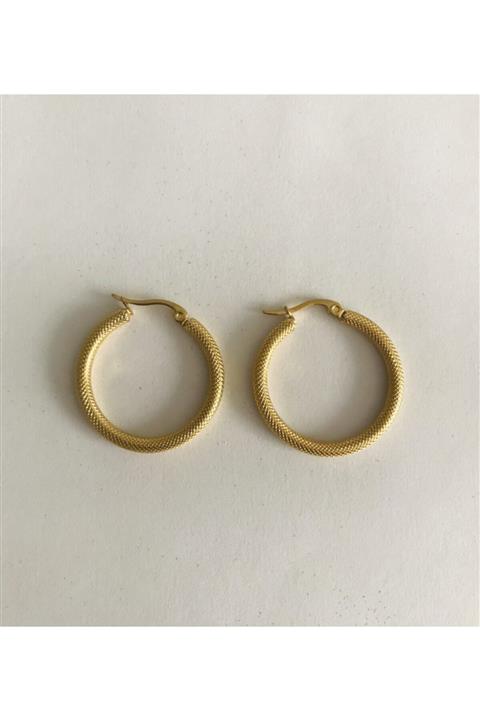 Hoop jewelery Kadın Altın Rengi Halka Küpe