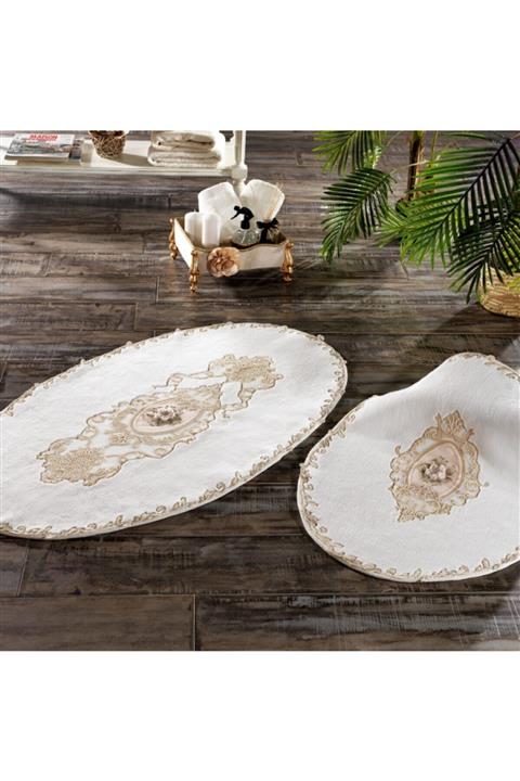 ZEBRA CASA Floransa Ikili Oval Paspas Takımı Krem