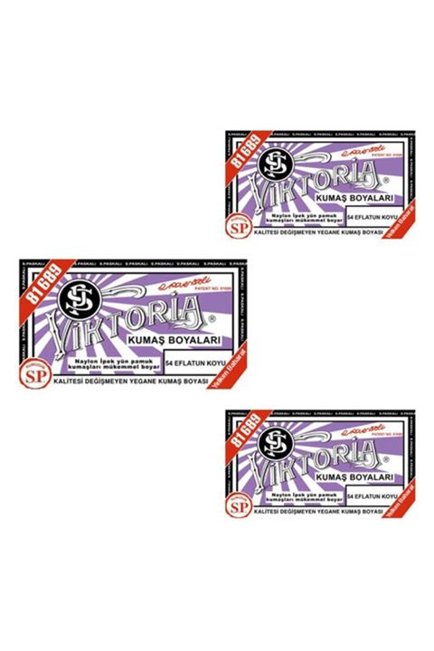Viktoria Eflatun Koyu Kumaş Boya x 3 Adet