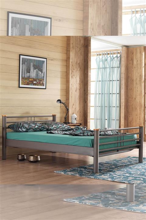 Unimet Kappis Çift Kişilik Metal Karyola-Kahverengi