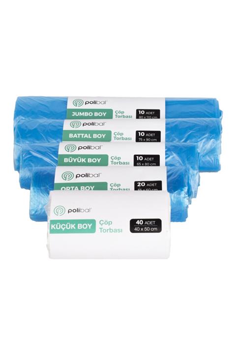 İNTERKAN Rulo Çöp Torbası Küçük Boy 40cm X 50cm 40'lı 5 Rulo