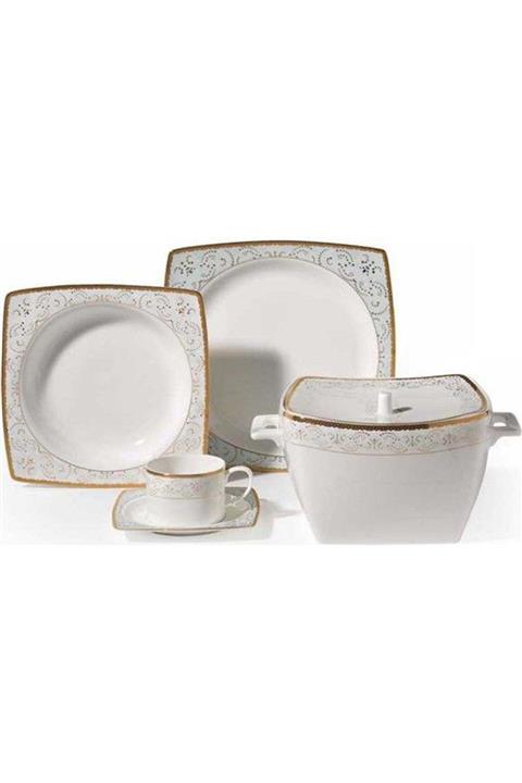 KORKMAZ A8414 Bone Sel. 86 P Yemek Takımı (kare)