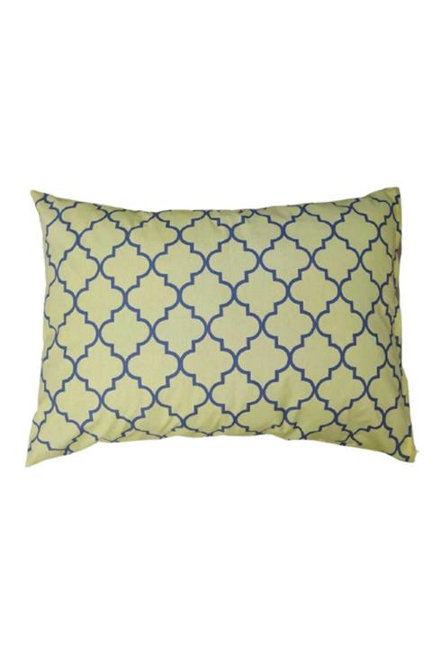 zambaktekstil Selonya 50x70 Sarı Kare Desenli Yastık Kılıfı %100 Pamuklu