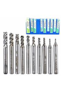 Schulzz 10 Adet Hss Düz Shank 4 Flüt End Mill Cnc Matkap Ucu Set 1.5-6 Mm