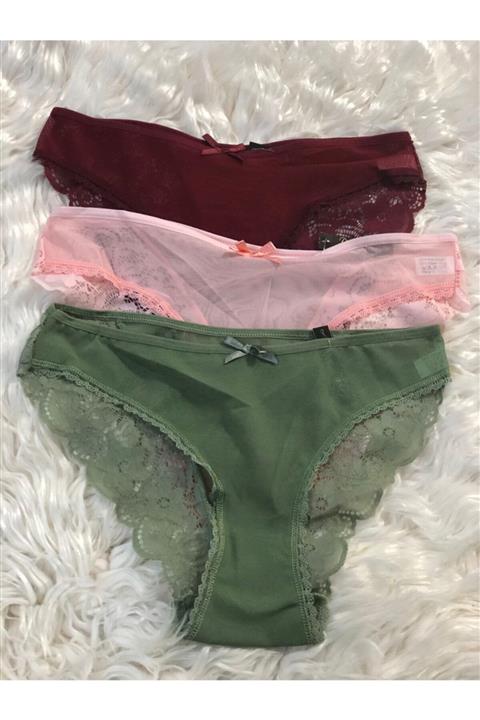 DON AMOR Kadın  Dantelli 3'lü Slip