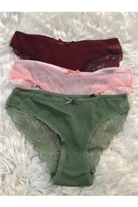 DON AMOR Kadın  Dantelli 3'lü Slip