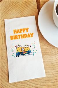 PEKSHOP Sunum Peçetesi Minion Happy Birthday Kağıt Peçete