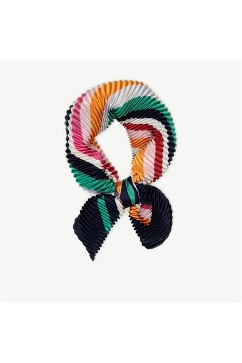 Yargıcı Çizgili Çok Renkli Fular