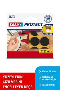 Tesa Protect Çizilmeye Karşı Koruma Sağlayan Keçe, Yuvarlak, 22mm, 12 adet, kahverengi