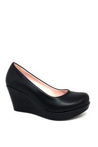 YGTSHOES Kadın Siyah Dolgu Topuk Ayakkabı