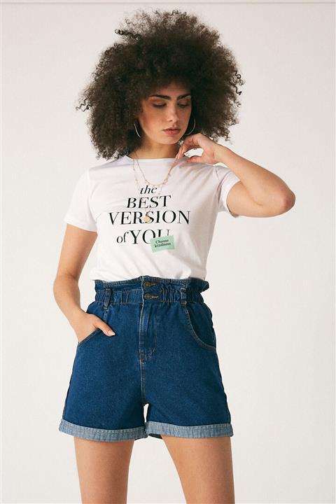 Robin Beli Lastikli Jean (KOT) Şort Lacivert