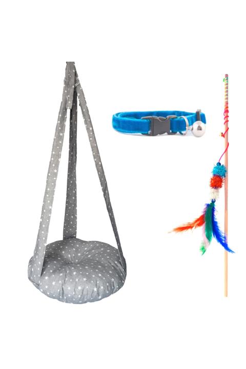 Patiderm Kedi Hamak Yatak Olta Boyun Tasması Set