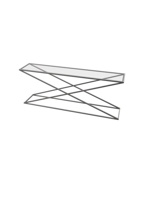 MAKSA Audenzia 200cm Temperli Cam Satine Paslanmaz Konsol