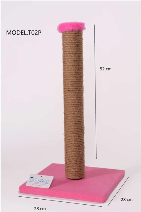 MAYA CAT HOUSE Cat Hause T02 Kedi Tırmalama Pembe 52 Cm
