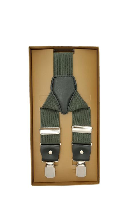 Elegante Cravatte Haki Yeşili Renginde Lüks Erkek Pantolon Askısı