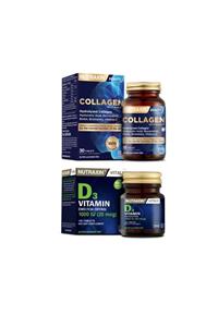Nutraxin Hyalüronik Asit, Biotin,çinko Içeren 1050 Mg Kolajen Takviyesi 30 Tablet + D3 Vitamini 120 Tablet