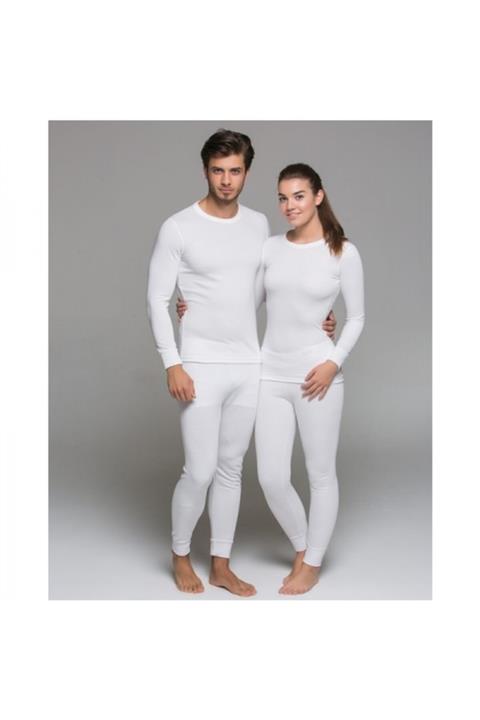Toptanmagza Unisex Içlik Yetişkin Takım Şardonlu Beyaz L